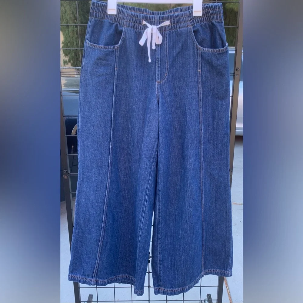 NWOT Universal Thread Dark Blue Wide-Leg Drawstring Jeans - Picture 1 of 9
